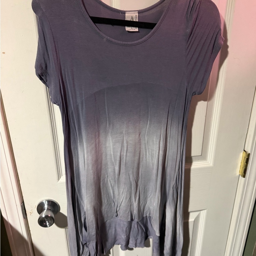 ❄️American Age Ombre Mini Dress in Purple and White